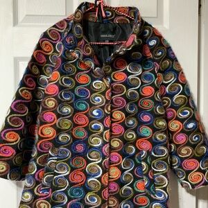Frank Lyman Design Multicoloro Swirl Teddy Jacket